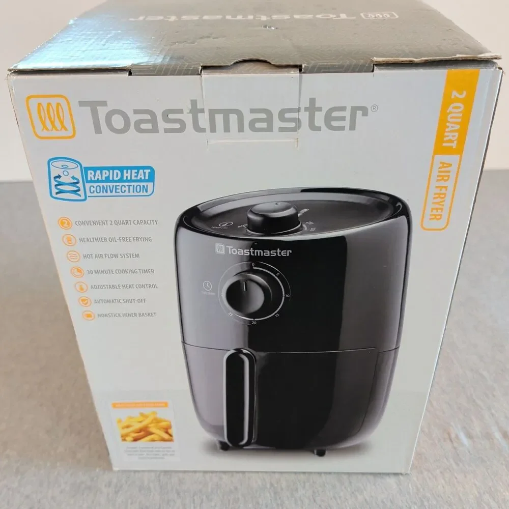 Toastmaster Air Fryer TM-200AF 2 Qt Black 1000W 120V Timer Temp Control
